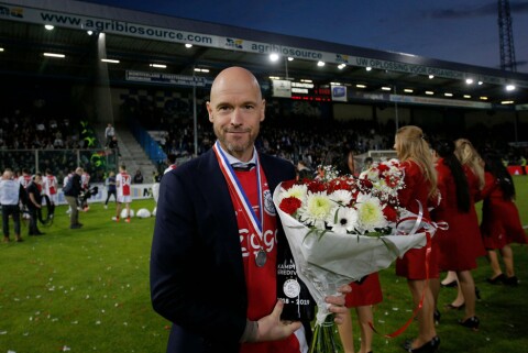 SUKSESS: Erik ten Hag kan vinne sin tredje ligatittel som Ajax-trener denne sesongen. De Graafschap v Ajax - Eredivisie