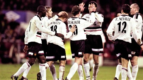 FIRE INNBYTTERMÅL I ÉN KAMP: Ole Gunnar Solskjær utmerket seg virkelig som innbytter i 1998/99-sesongen: Champions League, FA-cupsnuoperasjonen mot Liverpool og altså fire mål som innbytter borte mot Nottingham Forest.