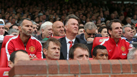 SÅ PÅ TAPET MOT SWANSEA: Ryan Giggs og Louis van Gaal. vangallswn