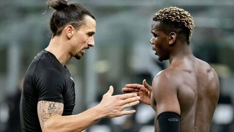 GJENSIDIG RESPEKT: Zlatan og Pogba etter kampslutt.