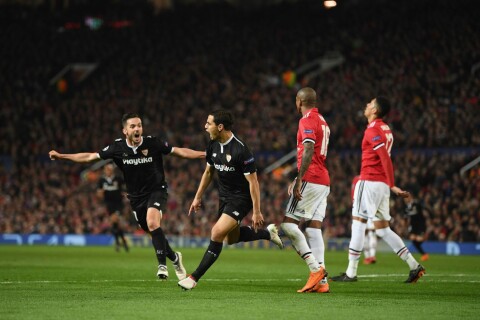 SENDTE UNITED UT AV CHAMPIONS LEAGUE: Wissam Ben Yedder og Sevilla.