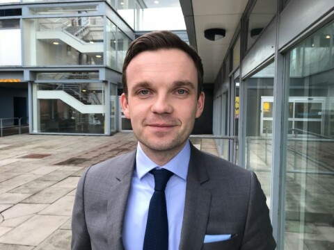 LOKALAVISAS MANN: Samuel Luckhurst er den i Manchester Evening News osm følger Manchester United tettes. Foto: Eivind B. Holth.