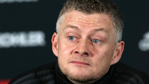 PRESSEKONFERANSE: Ole Gunnar Solskjær møtte pressen før søndagens oppgjør mot Liverpool.