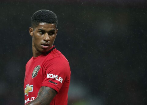 UTEN SCORING: Marcus Rashford sliter med å score i åpent spill.