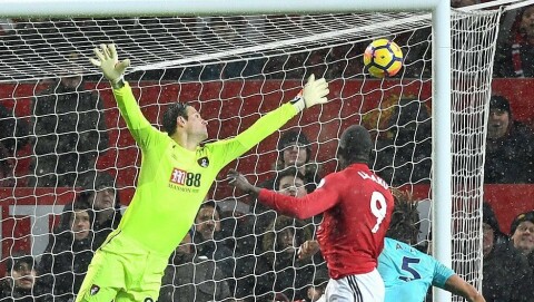 AVGJORDE FORRIGE OT-MØTE: Romelu Lukaku stanget inn kampens eneste mål sist United og Bournemouth møttes på Old Trafford.