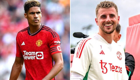 Tilbake i trening før Bayern-kampen Varane og Mount avbildet i juli 2023 i to ulike settinger.