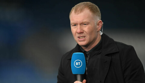 LEICESTER, ENGLAND - DECEMBER 26:BT Sport Pundit, Paul Scholes looks on prior to the Premier League match between Leicester City and Manchester United at The King Power Stadium on December 26, 2020 in Leicester, England. The match will be played without fans, behind closed doors as a Covid-19 precaution. (Photo by Michael Regan/Getty Images)