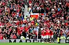 United-spillerne feirer et Bruno Fernandes-hattrick for noen år siden på Old Trafford.