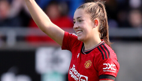 UTLIGNET FOR UNITED: Maya Le Tissier. Maya Le Tissier etter målet.