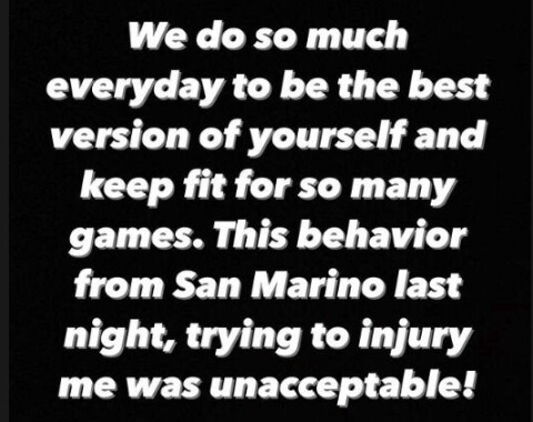 Rasmus Højlunds Instagram story etter kampen mot San Marino.