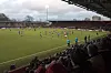 Oversiktsbilde av en kamp med FC United of Manchester på Broadhurst Park.
