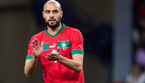 Sofyan Amrabat for Marokko, 28. mars 2023. Morocco, landslaget.