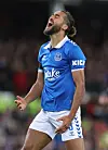 Dominic Calvert-Lewin roper ut sin frustrasjon under en Everton-ligacupkamp.