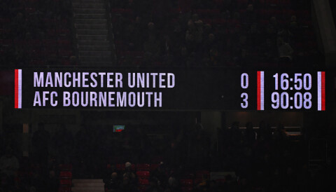 Resultattavle: Manchester United 0-3 AFC Bournemouth.