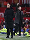 Erik ten Hag og Andoni Iraola, United 0-3 Bournemouth, 9. desember 2023.