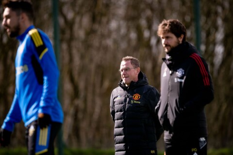 SJEFEN: Ralf Rangnick har to måneder igjen av sitt vikariat som United-manager. Manchester United Training Session And Press Conference