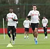 Marcus Rashford og Harry Maguire på trening.