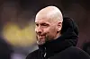 Ten Hag smilende før kampen mot Wolves.