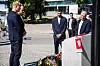 Højlund, Ten Hag, Fernandes og McClaren besøker Manchesterplatz i München.