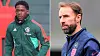 Montasje: Kobbie Mainoo (februar 2024) og Gareth Southgate (2021)