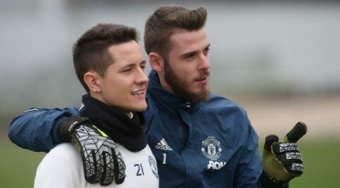 AMIGOS: Herrera og De Gea er gode venner, på og av banen.