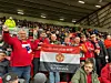 Red Army Østre Toten på Old Trafford. Foto: Privat