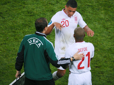Jermain Defoe erstatter Alex Oxlade-Chamberlain under EM 2012, England, landslaget.
