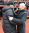 Jürgen Klopp og Erik ten Hag, før United 4-3 Liverpool, 17. mars 2024.