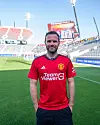 Juan Mata i United-drakt, på Snapdragon Stadium i San Diego under promotur for sommerens treningskamp, 27. april 2024.