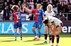 Annabel Blanchard feirer målet sitt for Crystal Palace Women mot Watford sammen med Elise Hughes, 24. mars 2024.