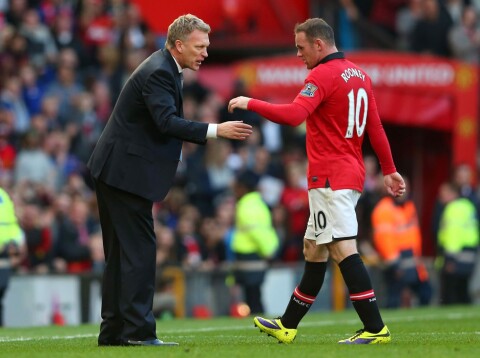 OVERTALTE ROONEY: Wayne Rooney signerte en ny kontrakt med United under David Moyes. Gamlesjefen fra Everton var fast bestemt på å la Rooney være en av de viktigste brikkene i hans nye United.