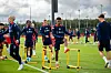 Alejandro Garnacho, Kobbie Mainoo, Matthijs de Ligt og Jack Fletcher (bl.a.) på trening på Carrington, 12. september 2024.