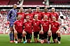 Lagoppstilling mot West Ham Women 21. september 2024: Bak fra venstre: Phallon Tullis-Joyce, Lisa Fjeldstad Naalsund, Jayde Riviere, Dominique Janssen, Geyse, Leah Galton. Foran fra venstre: Maya Le Tissier, Ella Toone, Millie Turner, Elisabeth Terland og Grace Clinton.