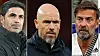 Arteta, Ten Hag og Klopp satt sammen i samme bilde.