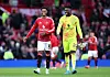 Marcus Rashford og André Onana i lystig lag etter Uniteds seier over Everton.