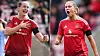 Montasje: Elisabeth Terland og Lisa Fjeldstad Naalsund i aksjon i kampen mellom Manchester United Women og Tottenham, 13. oktober 2024.