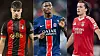 Montasje: Milos Kerkez (Bournemouth), Nuno Mendes (PSG) og Álvaro Carreras (Benfica). 2024/25.