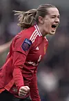 Elisabeth Terland jubler for 2-1-målet i 3-1-seieren mot Crystal Palace Women, 16. februar 2025.
