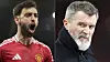 Montasje: Bruno Fernandes (13. mars 2025) og Roy Keane (7. februar 2025)