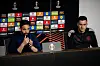 Rúben Amorim og Diogo Dalot på Europa League-pressekonferanse 9. april 2025.