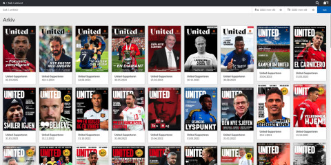 Her er noen av forsidene på United-Supporteren de siste årene. Arkiv United-Supporteren