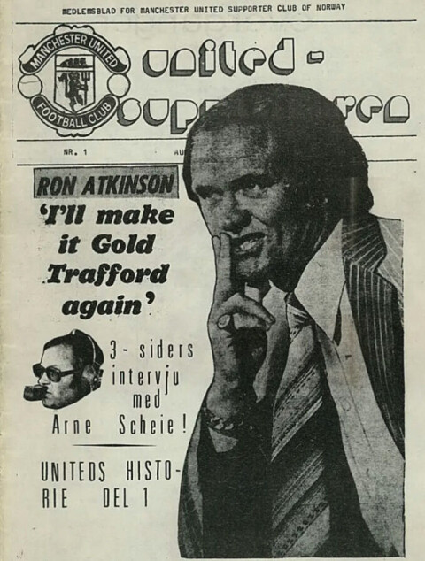 Den første utgaven av United-Supporteren i 1981 - 19 år før Lars Morten Olsen overtok som redaktør. United-Supporteren nr 1 1981.