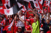 Manchester United-supportere før FA-cupfinalen på Wembley, 18. mai 2025. Chelsea Women-Manchester United.