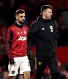 Michael Carrick og Bruno Fernandes i 2020.