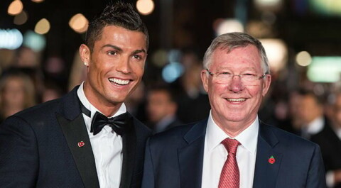 LONDON, ENGLAND - NOVEMBER 09: Cristiano Ronaldo and Sir Alex Ferguson attend the World Premiere of 'Ronaldo' at Vue West End on November 9, 2015 in London, England. (Photo by Ian Gavan/Getty Images)