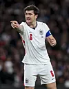 Harry Maguire som peker på noe mens han spiller for landslaget, England-Japan, 31. mars 2026.