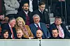 Sir Alex Ferguson på tribunen på Tynecastle, Hearts mot Aberdeen, 28. februar 2026.