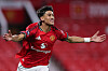 Joseph Junior Gabriel, JJ Gabriel, jubler for scoring i FA Youth Cup-semifinalen mot Crystal Palace på Old Trafford, 17.april 2026.