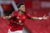 Joseph Junior Gabriel, JJ Gabriel, jubler for scoring i FA Youth Cup-semifinalen mot Crystal Palace på Old Trafford, 17.april 2026.