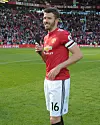 Michael Carrick holder tale etter sin siste Manchester United-kamp, 13. mai 2018.